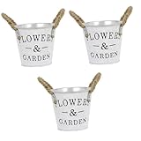 Seau en fer à fleurs - merveilleuse décoration pour tables basses tables d'appoint, seau en étain vintage.