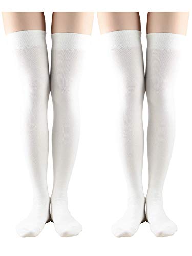 Image of Azue Women Non Slip Thigh High Socks Fashion Tube Stockings above Knee Cosplay Socks