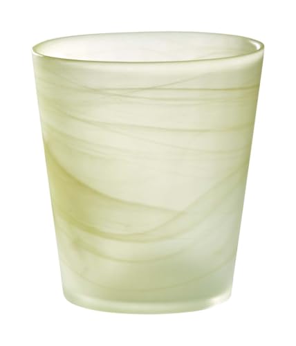 Annastore Orchideen Übertopf Tonja aus Glas Blumenübertopf Orchideentopf Glasübertopf (Matt-Gelb/Ø 14 cm/H 15 cm)