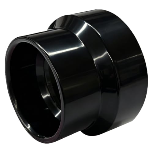 Image of LESSO 4 inch to 3 inch ABS Pipe Increaser Reducer Coupling, Black (HUB x HUB) | For 4 Inch & 3 Inch Sewer and Drain Pipe
