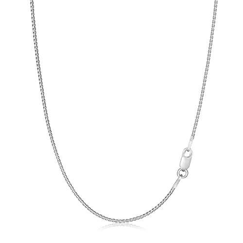 T400 Collar de Cadena de Plata de Ley 925 Chapada en Oro de 1 mm, Regalo Unisex para Mujeres Hombres 40 45 50 55 60 66 76 cm