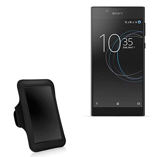 BoxWave Case Compatible with Sony Xperia L1 Dual - Sports Armband, Adjustable Armband for Workout and Running for Sony Xperia L1 Dual - Jet Black