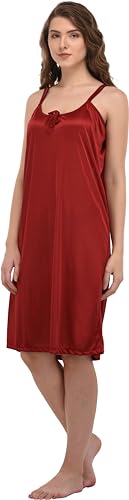 Image of You Forever Women Sexy Satin Striped Solid Above Knee Length Nighty, Loungewear, Nightwear, Sleepwear, Home Wear Short Nighty for Women Pack of 2