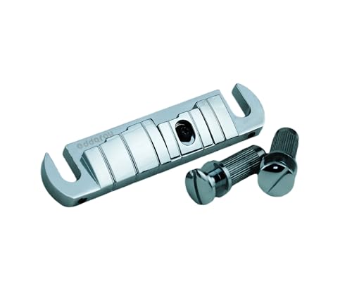 Eddaray Wraparound Bridge Tailpiece, Adjustable Intonated Aluminium Alloy Stoptail Bridge with Studs and Zinc Saddle for Les Paul LP EPI SG Style Electric Guitar Replacement Chrome