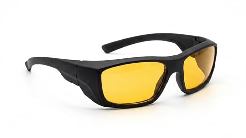 Image of THUNDERSTORM Safety Goggles Polycarbonate Anti-Fog Lens Anti-Scratch UV Protection Black Eye Glasses Multipurpose Use Industrial, Bike Riding, Cycling, Car Driving for Men & Women (Yellow)