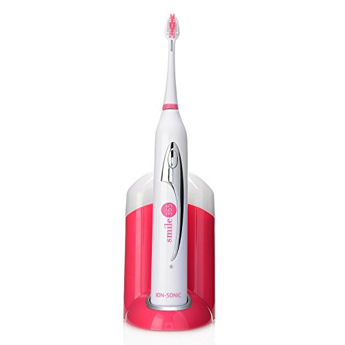 Smile 365 Ion-Sonic Rechargeable Toothbrush with Two Brush Heads (Pink)