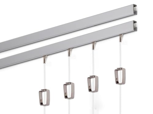 STAS Minirail Picture Hanging System Set - Covers 6.56 ft of Wall Space - Smallest Picture Rail & Art Hanging Gallery Kit for Art Display White Rails Includes 2 Hooks & Cords product thumbnail 10