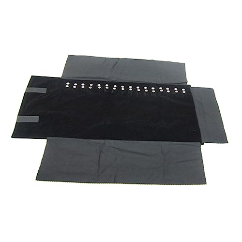 Didiseaon Luxury Jewelry Roll Bag Multifunctional Organizer for Earrings Necklaces and Rings Travel Friendly Holders for Secure Storage Elegant Black Design