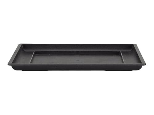 Chinesische rechteckige schwarze Plastikuntertasse für Bonsai 13x8,5x0,5 cm - PL16S