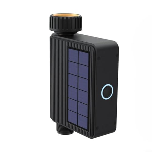 HomeVortex Timer di irrigazione da giardino intelligente solare WiFi con registratore di flusso integrato Sistema di controllo remoto IP65 Regolatore di irrigazione automatico impermeabile per
