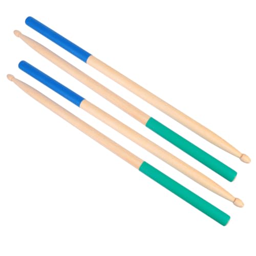 ERINGOGO 2 pares de baquetas para redoblante de arce con mangos antideslizantes y punta de madera, ligeras para práctica y conciertos, agarre cómodo y peso equilibrado miniatura 1