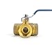 QWORK Series 3-Way (L-Port) Ball Valve, Lever Handle, NPT Female (1/2