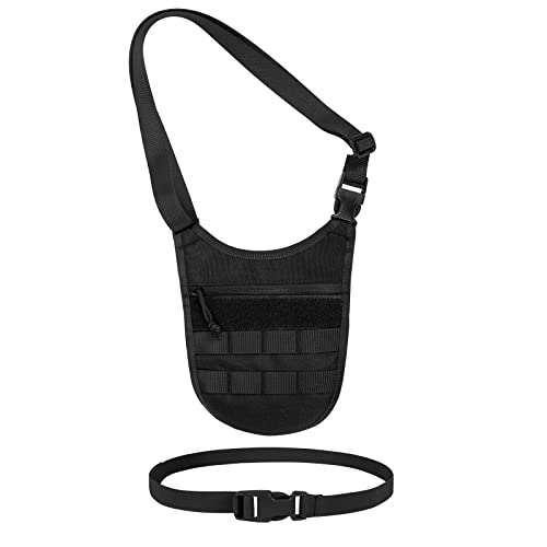 TAC5TAC Underarm sling bag for men,Slim anti theft Conceal Carry crossbody tactical Chest Molle bag with Elastic Waistband