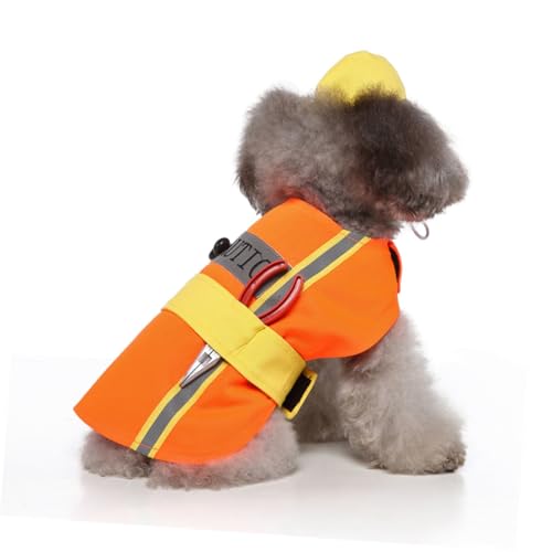 Disfraz para perro XL naranja apariencia ingeniero miniatura 3