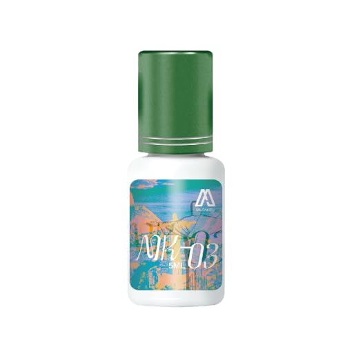 MURAKEN MK03 Made in Taiwan Eyelash Glue- Extra Strong Adhesive for Salon Use, Multiple Drying Times (1-2 Sec),0.17 fl.oz/5ml, 7-8 Week Retention-for Trained Lash Technicians Only
