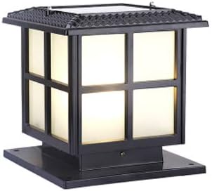 GUOCC Creative E27 Outdoor Waterproof Solar Glass Column Lights Metal Aluminum Retro Industrial Post Lamps Garden Courtyard Villa Street Home Decoration Pillar Lights Lights Fixture