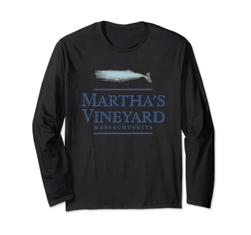 Martha's Vineyard Massachusetts Diseño vintage de ballena Manga Larga