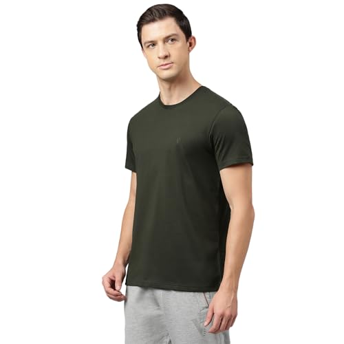 Image of Van Heusen Men's Crew Neck T-Shirt - Soft & Breathable Cotton | Regular Fit | Comfortable Everyday Casual Wear | Short Sleeves | Summer Favorite |Solid Colors | Style 60052|Available in Pack of 1 & 2