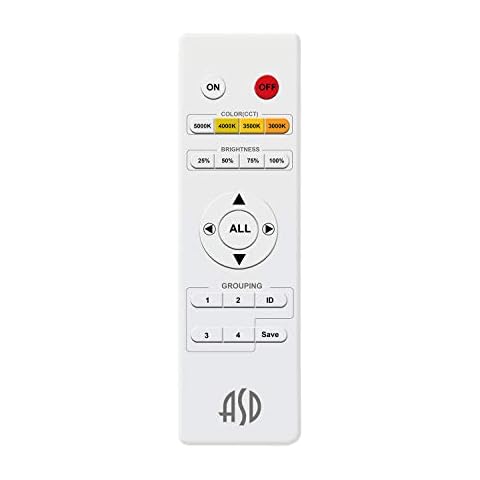 ASD Hand-Type Remote Control for Color Temperature Adjustable Back Lit LED Flat Panel Light CCT Changing 3000K 3500K 4000K 5000K LED Drop Ceiling Interior and Commercial Indoor Lighting Cover