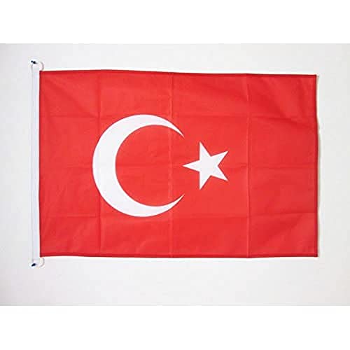 AZ FLAG, Turkey Flag, 2x3 Ft, For Outdoor, Turkish Banner Knitted Polyester with Two Plastic Rings, Fade Resistant