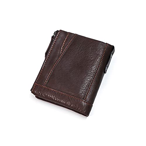 Genuine Leather Women Wallet Female Coin Purse Small Card Holder For Clamp For Money Bag For Lady (Coffee)4