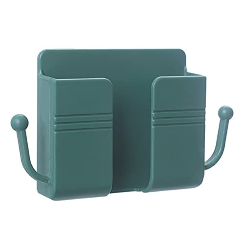 BYNNIX Wall-Mounted Storage Box, Multi-Function Plastic Cartoon Wall Mount Phone Holders with 2 Side Hooks for Kitchen Organizer
