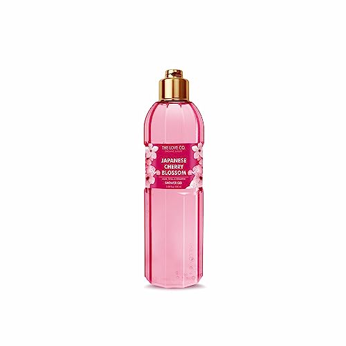 THE LOVE CO Japanese Cherry Blossom Shower Gel | Aloe & Vitamin E for Hydration & Skin Nourishment | 100% Vegan & Paraben-Free | Luxurious, Long-Lasting Fragrance | For Women & Men 100ml