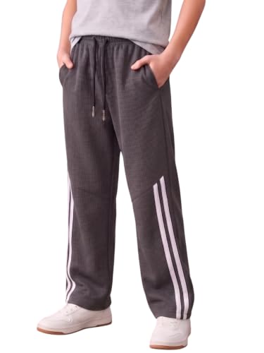 Image of Lymio Juniors Boys Track Pant | Striped Jogger Trousers | Elastic Waist Kids Bottom | Trendy Comfortable Daily Active Sports Wear (Packs Also Available) (SSK-35-38)