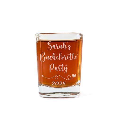 Personalized Bachelorette Party Shot Glasses - Custom Bride Tribe Favors,