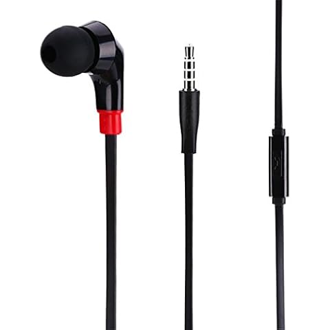 Premium Mono Headset Flat Wired Black Single Earphone Earbud Mic for iPhone SE, 6 6S, 6 and 6S Plus, 5S 5C 5 5G 4S (All Carriers Including AT&T, T-Mobile, Sprint, Verizon, Straight Talk, Unlocked) Cover