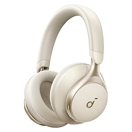 Soundcore by Anker, Space One, Active Noise Cancelling Headphones, 2X Stronger Voice Reduction, 40H ANC Playtime, App Control, LDAC Hi-Res Audio, Comfortable Fit, Clear Calls, Bluetooth 5.3 (White)