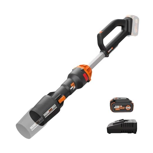 WORX Nitro Cordless Leaf Blower, Electric Blower with 410 CFM & 130 MPH, Blowers for Lawn Care with 3.8 Lbs, 4.0 Ah Battery & Charger Included, WG543