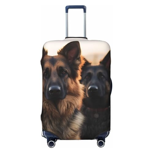 Animal German Shepherd Travel Luggage Cover Suitcase Protector Washable Elastic Suitcase Cover Anti-Scratch Luggage Protector Small Travel Suitcase Baggage Cover Fits 18-32 Inch Suitcase