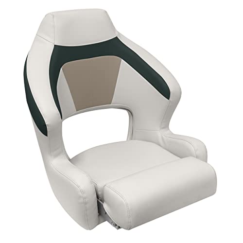 Wise Bm3338-988 Premier Series Pontoon Xl Bucket Seat With Flip Up Bolster, Platinum/Poplar Green/Fawn #TOP25