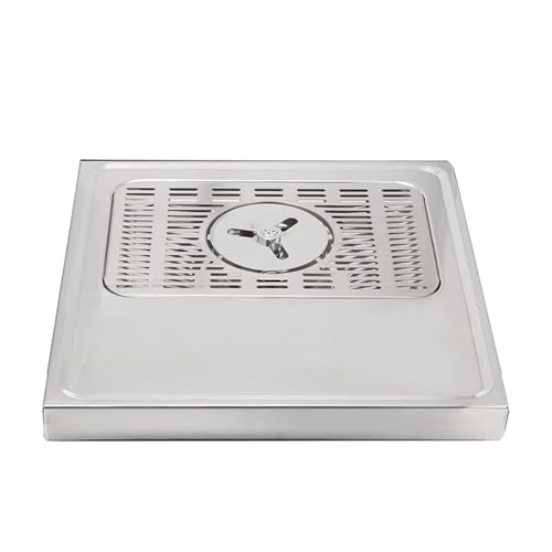 YJSG Silver Pitcher Rinser Glass Rinser, Beer Drip Tray Rinser Sink, Stainless Steel Coffee Bar Accessories with Drain Tray