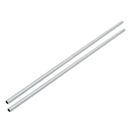 Image of uxcell Lamp Pipe Nipple, M10 Thread 500mm Length Hollow Lamps Repair Part Hardware for Lamp Lights, Zinc Plated Silver Tone, Pack of 2
