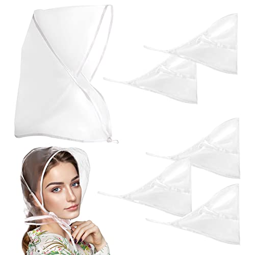 DIVINA VITAE 6 Stück Regenhaube Transparent Kopf Regenhut mit Sonnenschutz Kunststoff Regenhut Damen Wasserdicht Unisex Herren Damen Regenmantel Regenschutz Überkopf Regenmütze