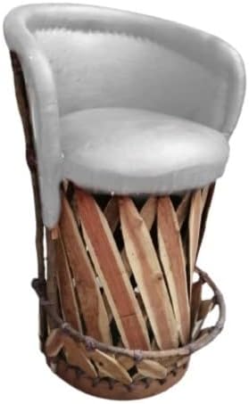 Equipal Bar Stool for Home Kitchen, Bar, Restaurant, Hotel Forniture Traditional Mexican Chair White Color Handmade, Artisan in Mexico Equipales San José Equipal Bar Stool