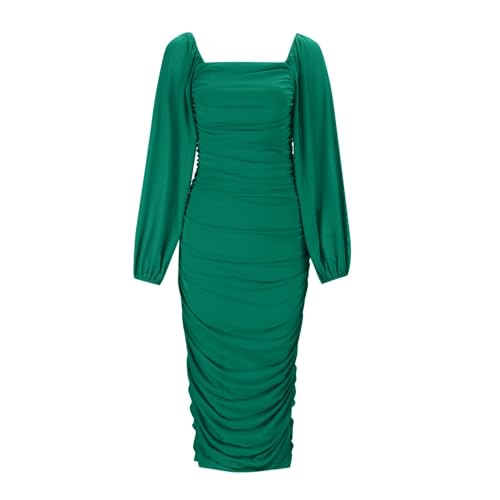 Robe longue en dentelle à col carré pour un style fluide - 7