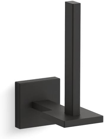Kohler K-23289-BL - Soporte cuadrado para papel higiénico, color negro mate