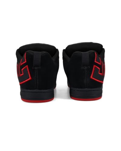 DC Men's Court Graffik SE Skate Sneaker, Dark Grey/RED, 173