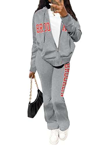 Ensembles sportswear 2 pièces femme avec pantalon de sport et sweat zippé pour jogging fitness