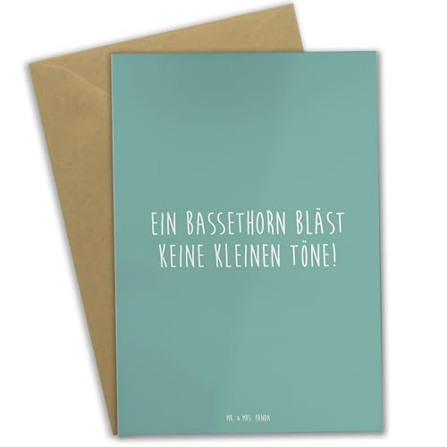 Mr. & Mrs. Panda Grußkarte Bassethorn Klänge - Geschenk, Holzblasinstrument, Grußkarten, jubiläumskarte, Beileidskarte, Musik, Instrument, Musik-Enthusiasten, einladungskarten, Lernen, hochzeitskarten