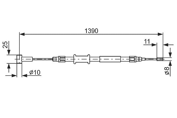 Bosch El Fren Teli Arka Sağ/Sol 1390Mm Fiat Ducato 2.0 D 11, Ducato 2.2. D 06-11, Ducato 2.3 D 06, Peugeot Boxer, Citroen Jumper 2.0 BlueHDI 15-19, Boxer 2.2 BlueHDI 19, Boxer 2.2 HDI 06 1 987 482 213