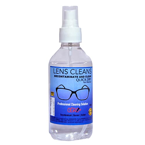 CERO ® LENS CLEANS, Quick Dry Spectacle Lens Decontaminant and Cleaner Spray (190ml)