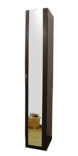 家具工場直販 ミラー付 スリム シューズボックス 下駄箱 ハイタイプ 幅29cm 日本製 (ブラウン 木目)