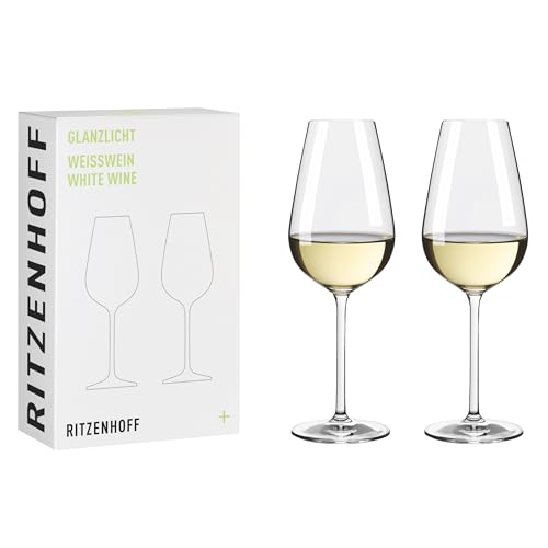 RITZENHOFF 8011002 - Bicchiere da vino bianco, 300 ml, serie Glanzlicht – 2 pezzi in set regalo, elegante e moderno, made in Germany