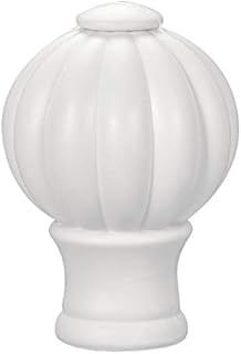 sourcing map Curtain Rod Cap Finials Plastic Vintage for 28mm Dia Rod White 63 x 90mm 4 Pcs