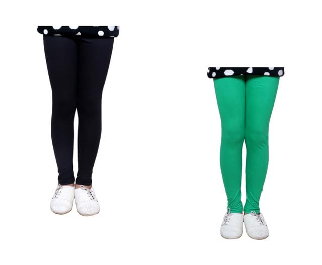 Image of KAYU Girl's Full Length Cotton Leggings Pants Pack of 2