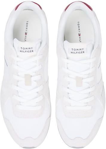 Tommy Hilfiger Herren Runner Sneaker Maxlite Mix zum Schnüren, Weiß (White), 43 – Ansicht 6